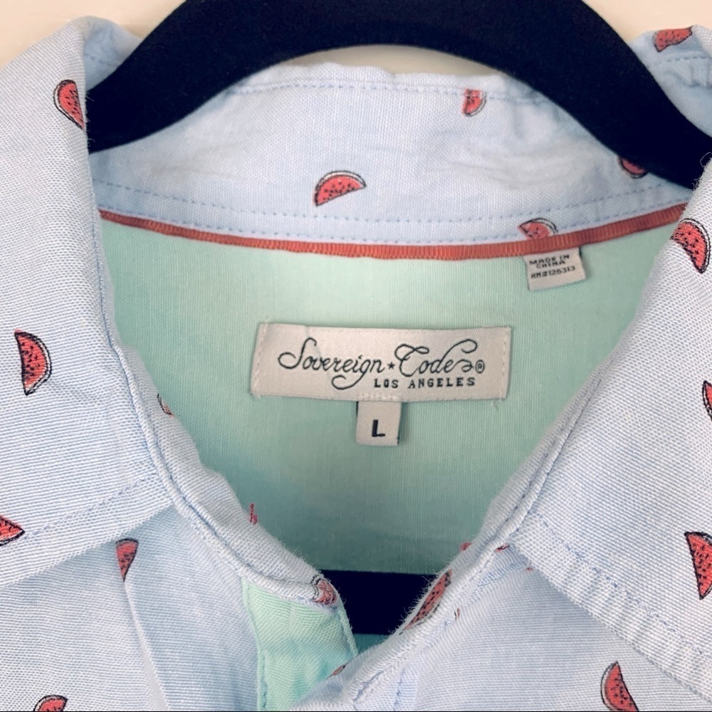 Sovereign Code Watermelon Mens Button Down - Picture 5 of 9